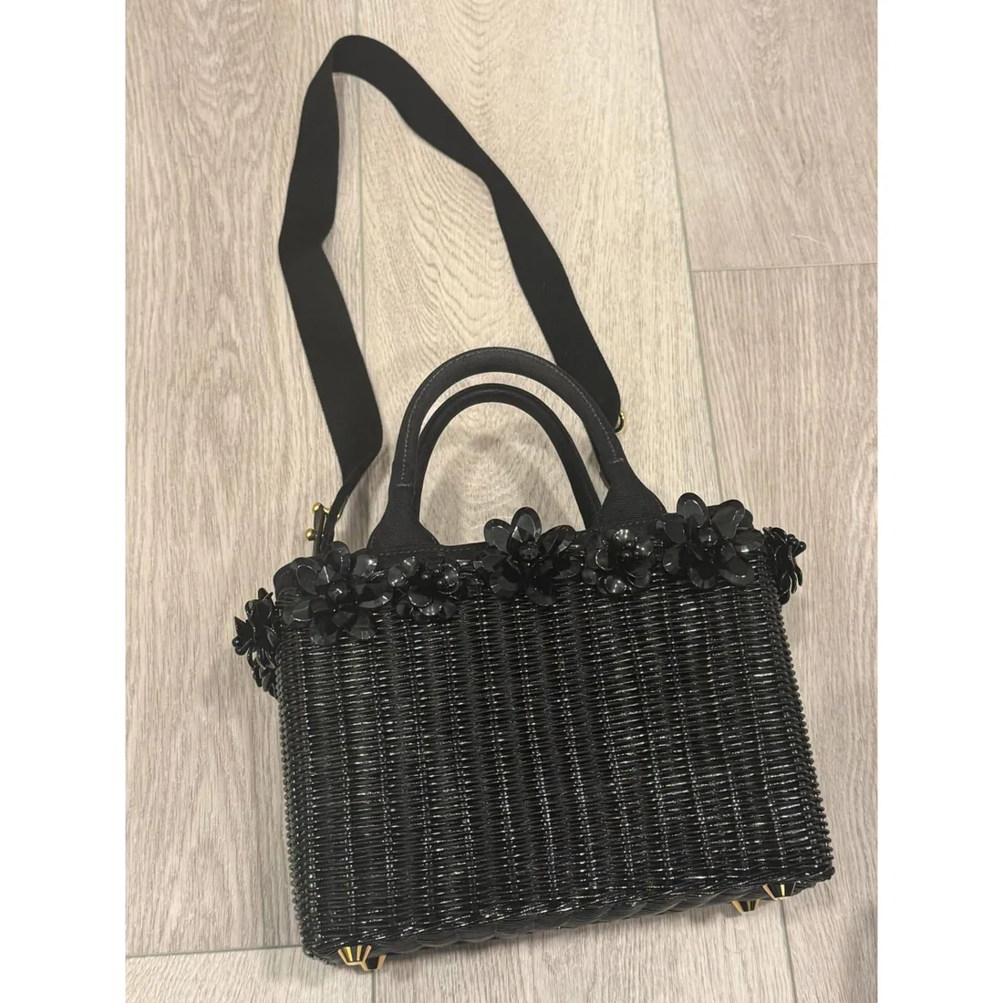 Prada Flower Basket Bag Wicker - Image 2