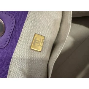 Alternative view of Chanel small Deauville purple with pouch