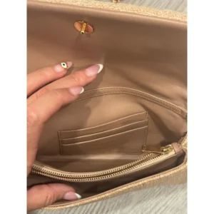 Alternative view of Christian Dior Linen Macrocannage Small Caro Bag Rose