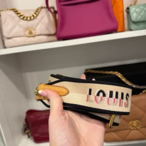 Lv Jacquard Diane Shoulder Strap Black tan and pink