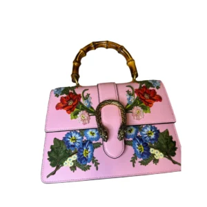 Gucci Calfskin Embroidered Medium Dionysus Top Handle Bag