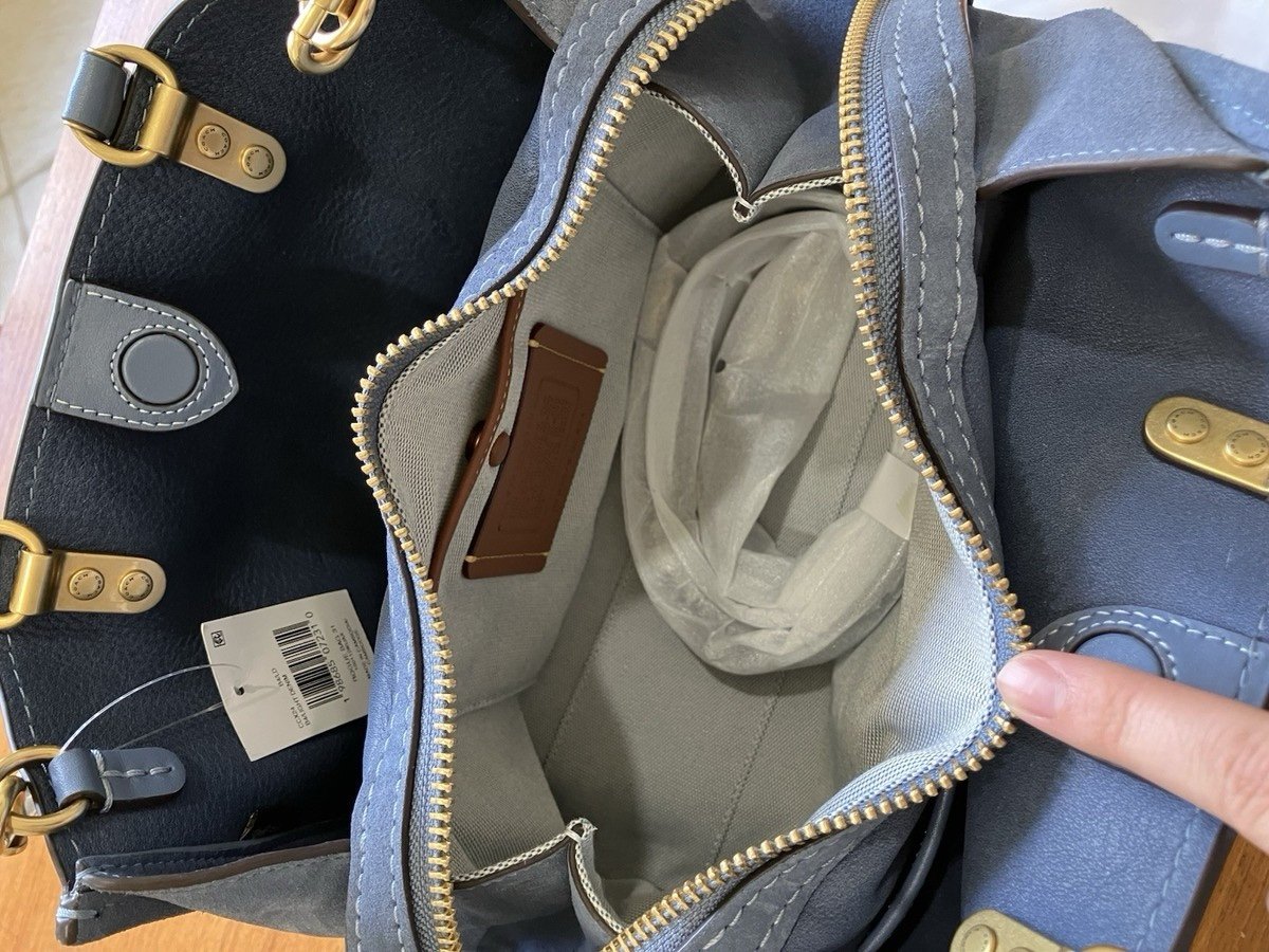 COACH Rogue Bag 31 Light Denim Blue Suede 2WAY Crossbody CCX24 NEW - Image 2