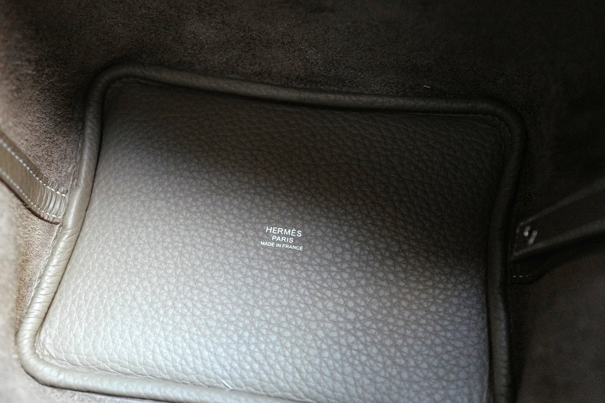 HERMES PICOTIN 18 ETOUPE WITH PALLADIUM HARDWARE W STAMP FRESH STORE - Image 9