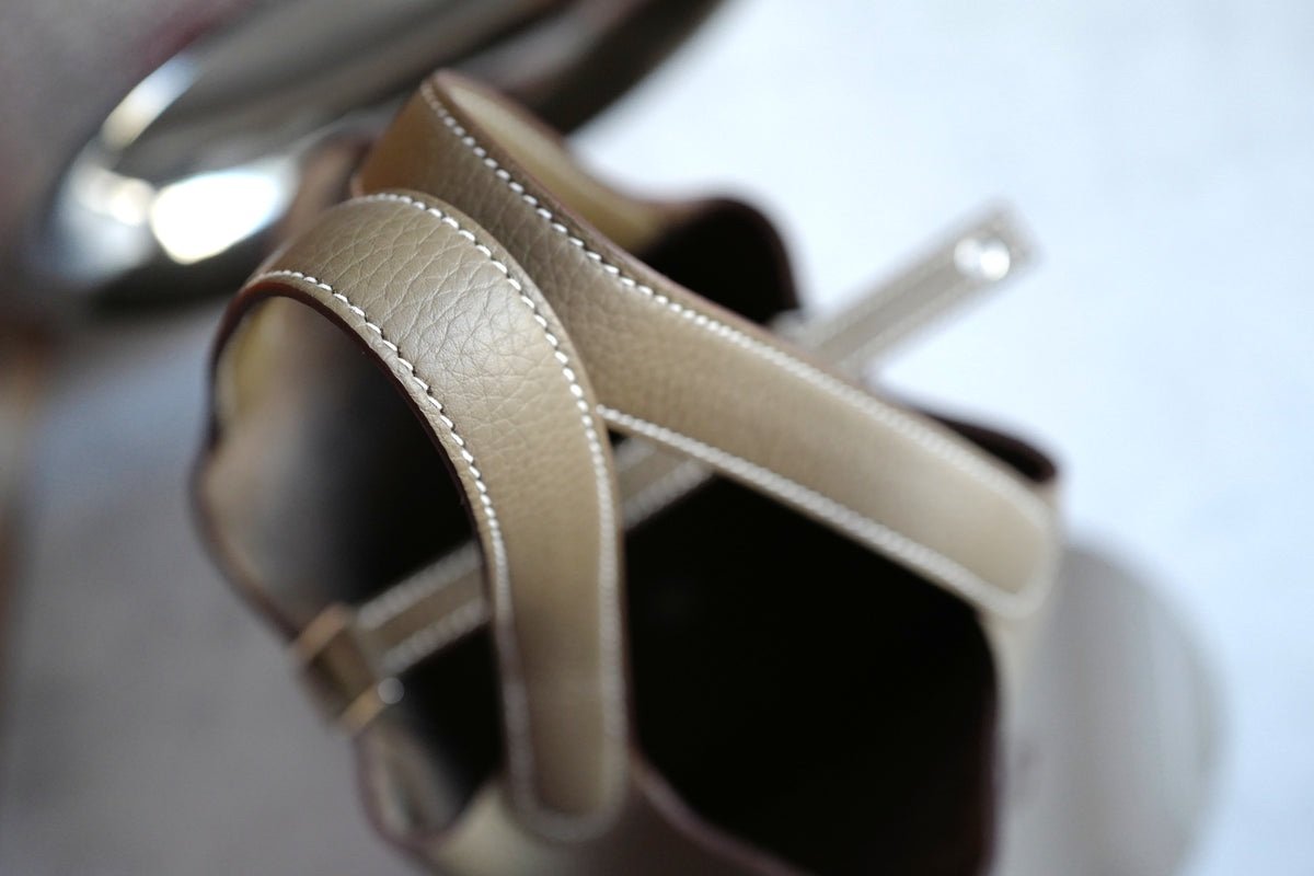 HERMES PICOTIN 18 ETOUPE WITH PALLADIUM HARDWARE W STAMP FRESH STORE - Image 6