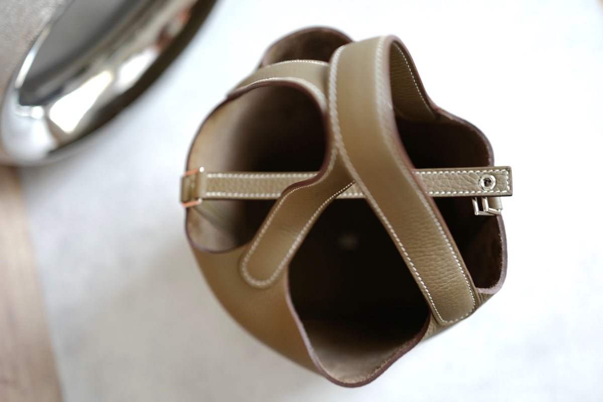 HERMES PICOTIN 18 ETOUPE WITH PALLADIUM HARDWARE W STAMP FRESH STORE - Image 4