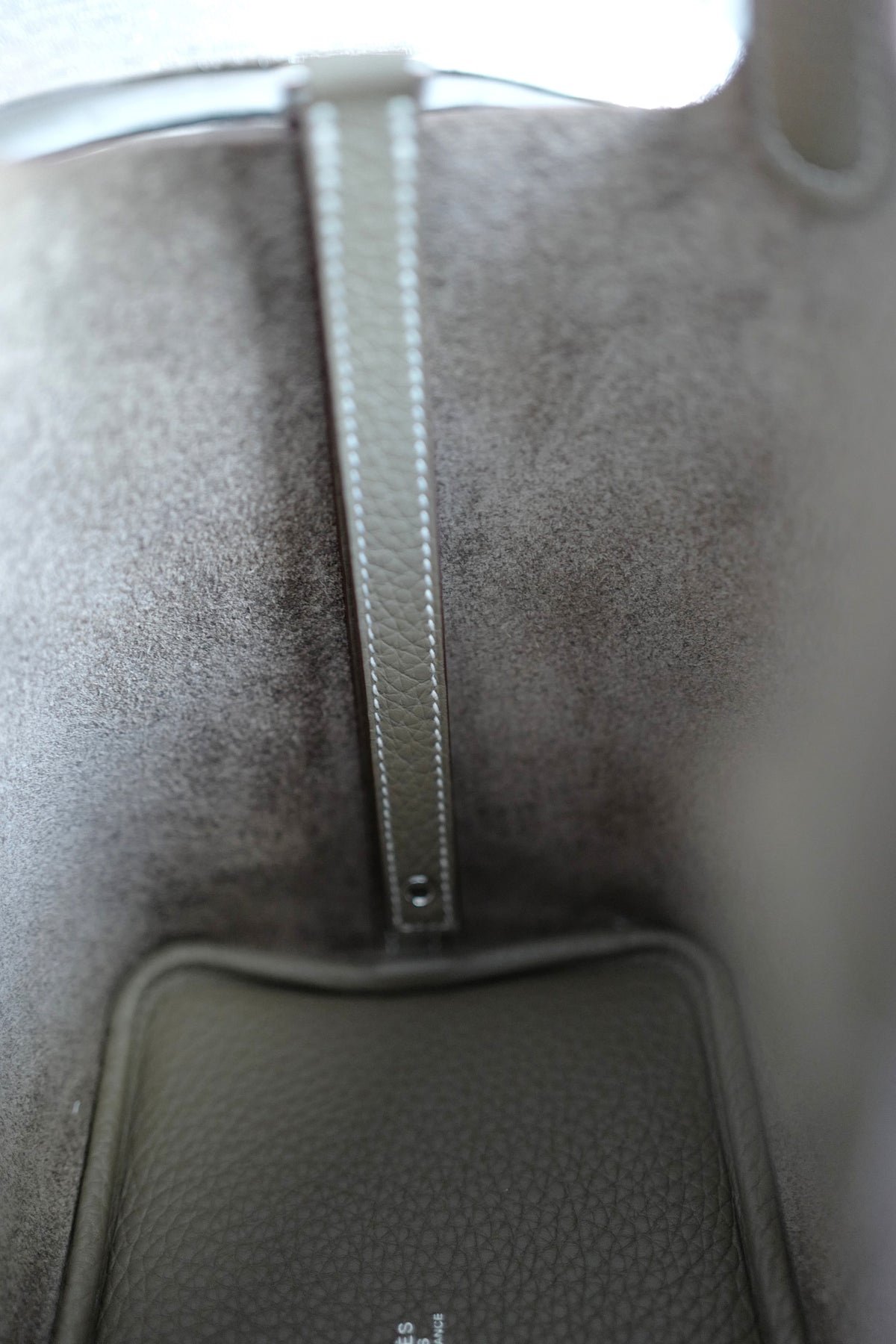 HERMES PICOTIN 18 ETOUPE WITH PALLADIUM HARDWARE W STAMP FRESH STORE - Image 3