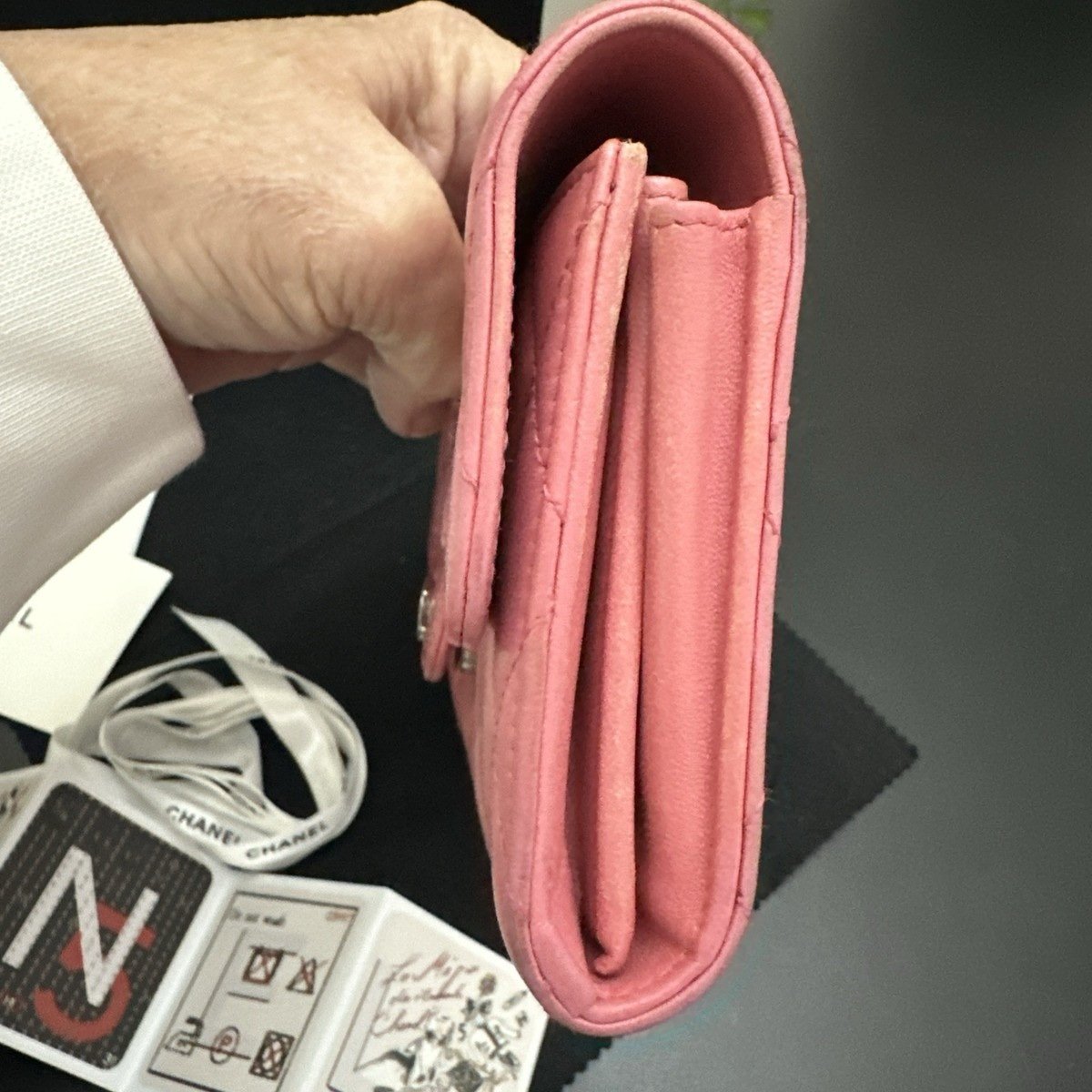 CHANEL Long Zippy Wallet-Pink Lambskin Leather. With Box, Dust Cover And Cards - Image 3