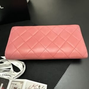 Alternative view of CHANEL Long Zippy Wallet-Pink Lambskin Leather. With Box, Dust Cover And Cards