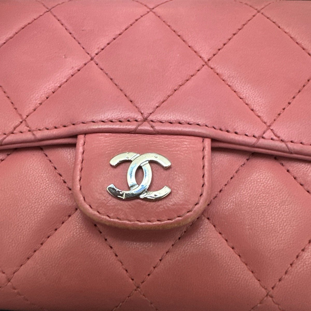 CHANEL Long Zippy Wallet-Pink Lambskin Leather. With Box, Dust Cover And Cards - Image 8