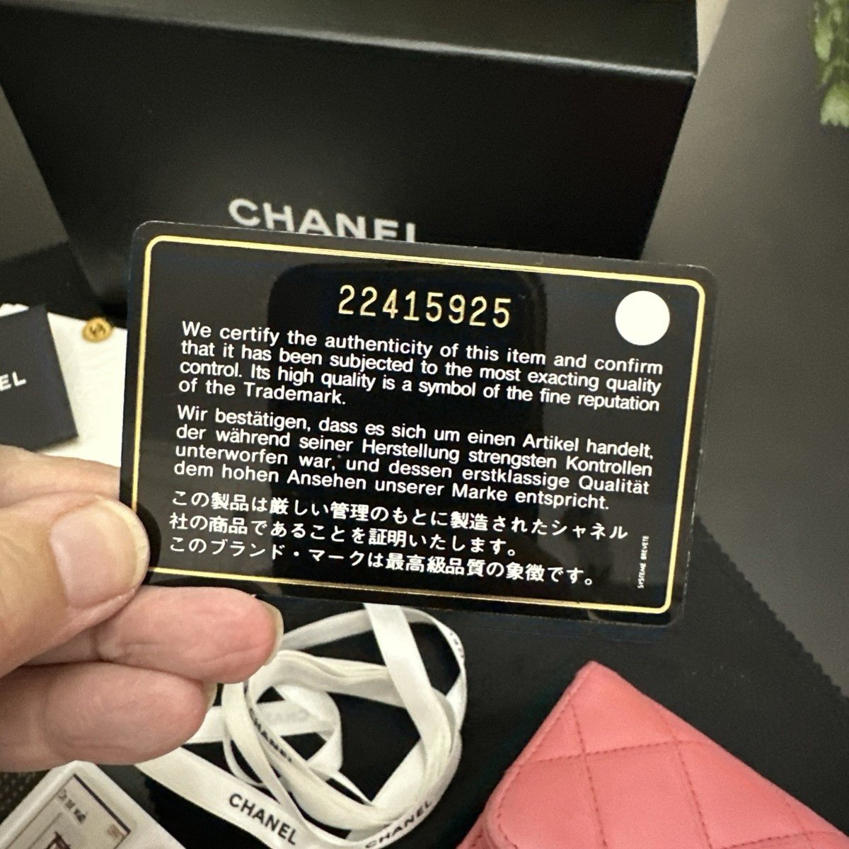 CHANEL Long Zippy Wallet-Pink Lambskin Leather. With Box, Dust Cover And Cards - Image 4