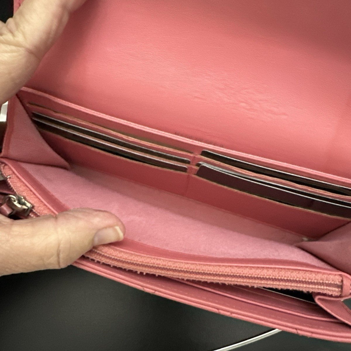 CHANEL Long Zippy Wallet-Pink Lambskin Leather. With Box, Dust Cover And Cards - Image 6