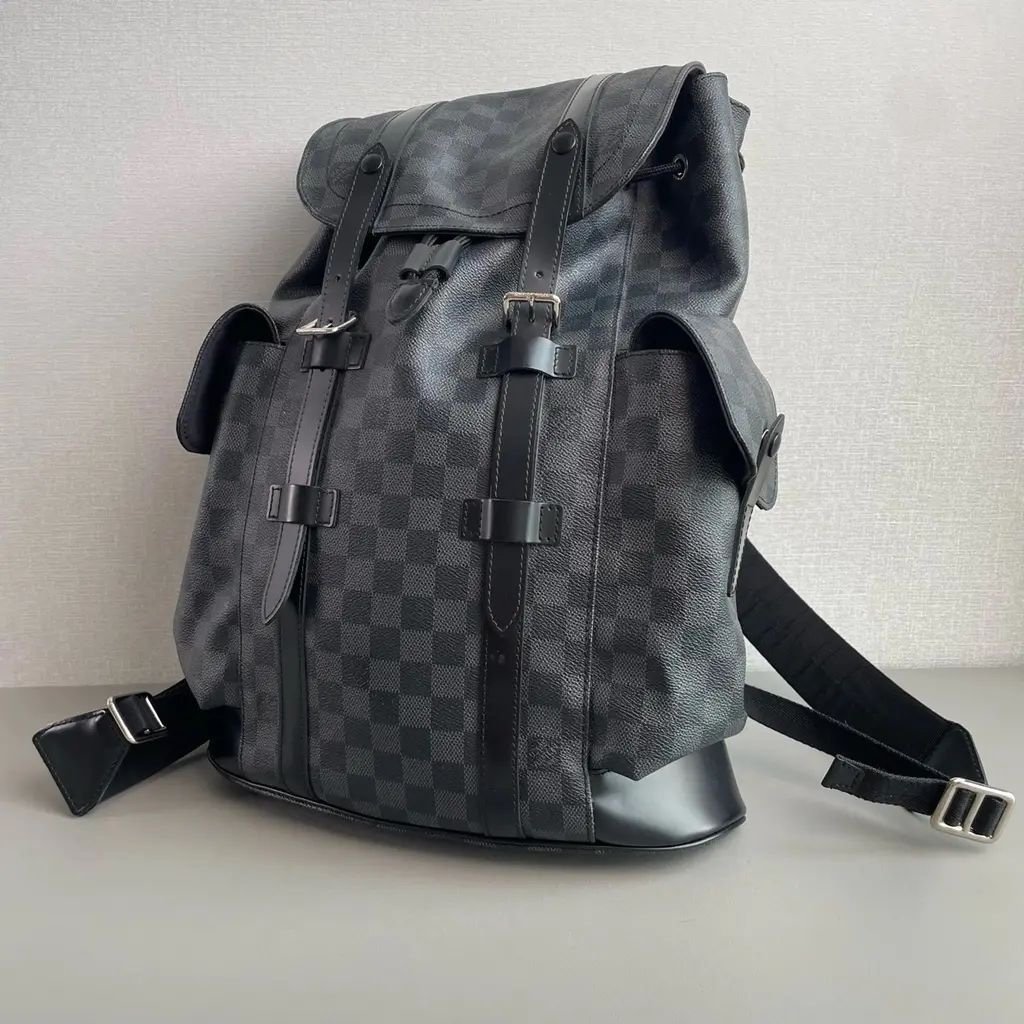 Louis Vuitton Christopher Black Coated Canvas Damier Backpack - Image 4