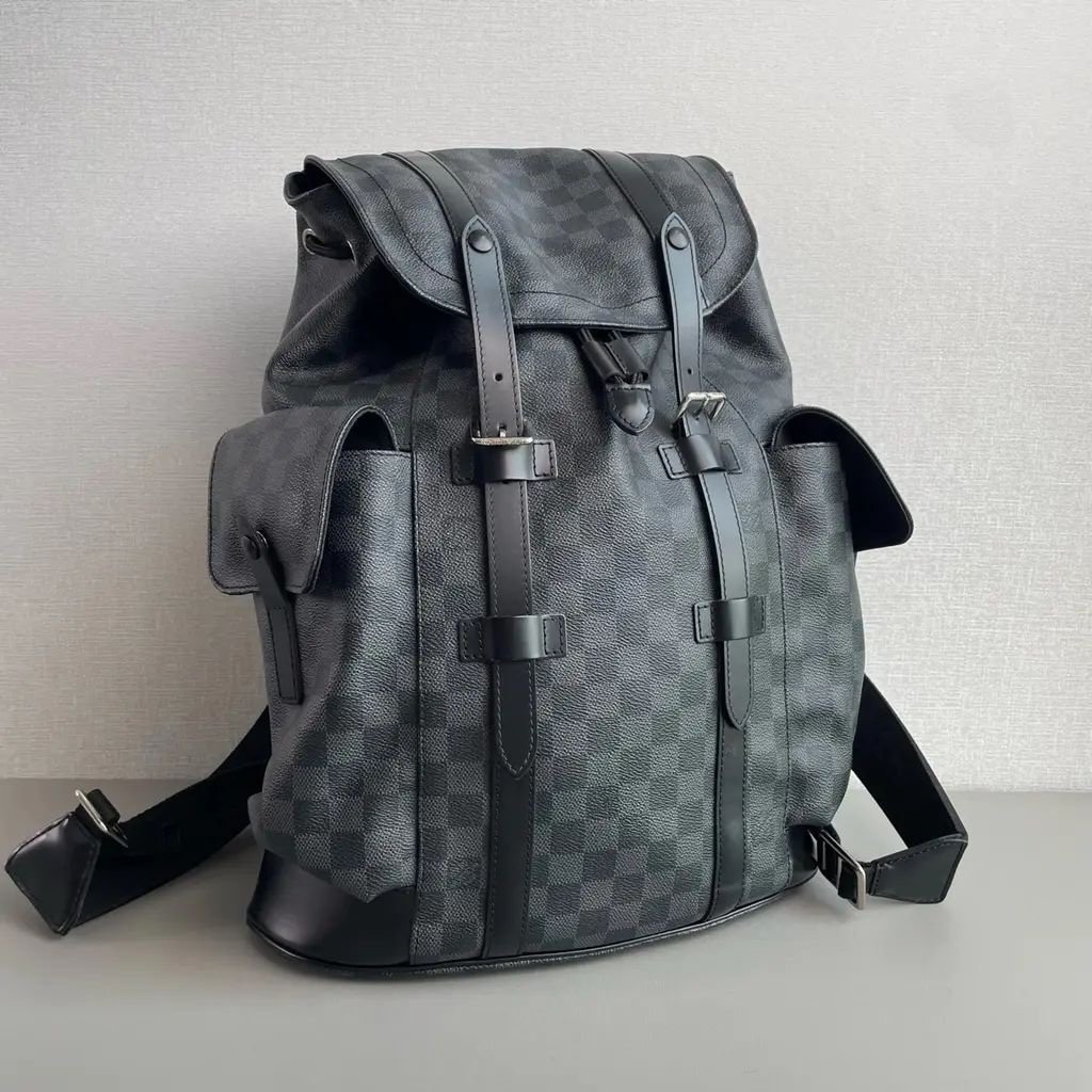 Louis Vuitton Christopher Black Coated Canvas Damier Backpack - Image 5
