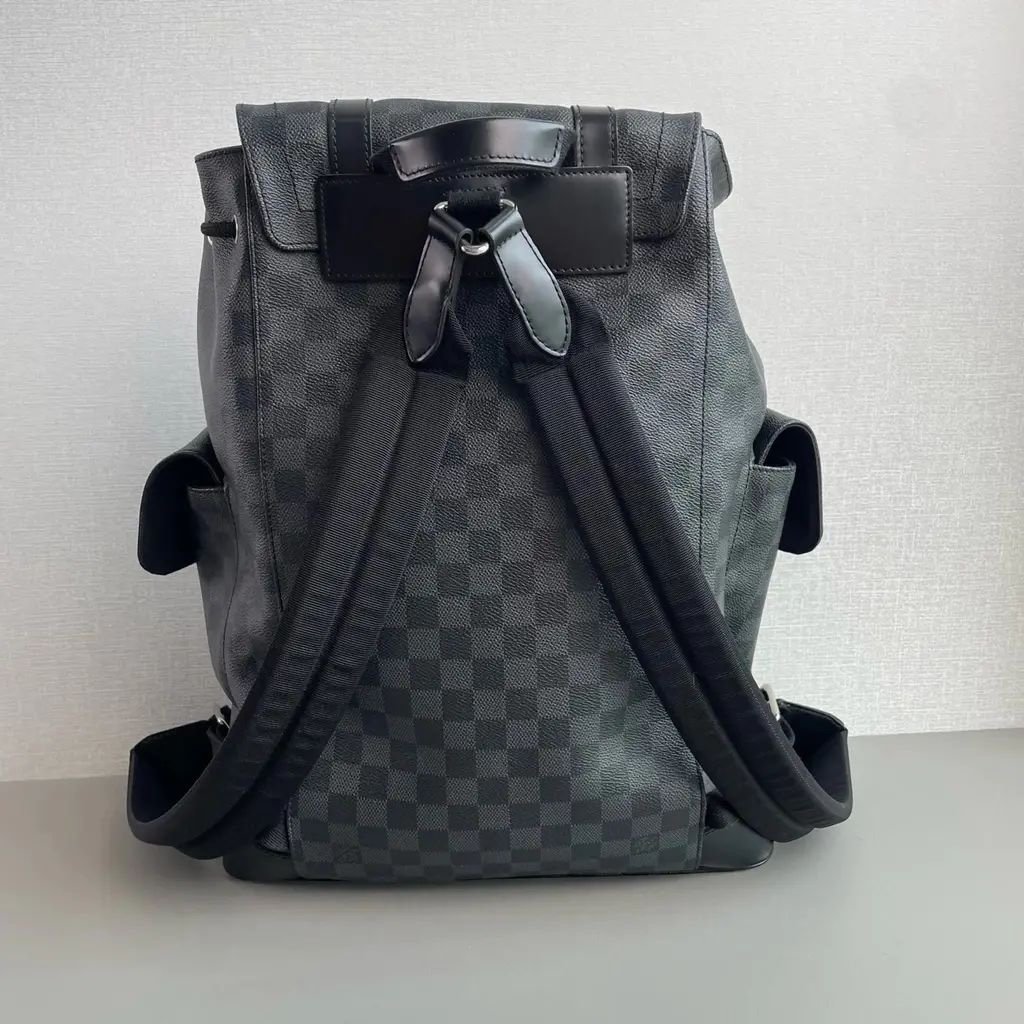 Louis Vuitton Christopher Black Coated Canvas Damier Backpack - Image 6