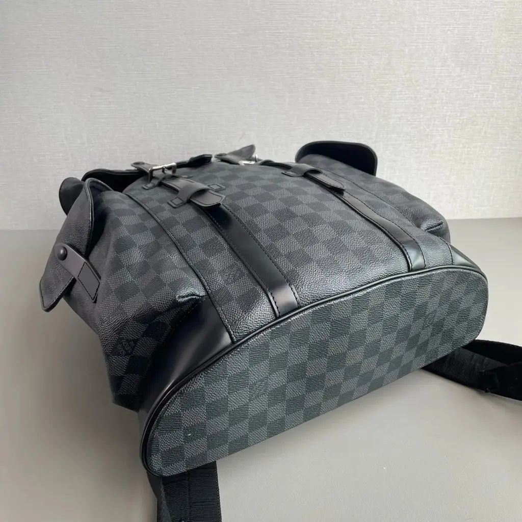 Louis Vuitton Christopher Black Coated Canvas Damier Backpack - Image 3