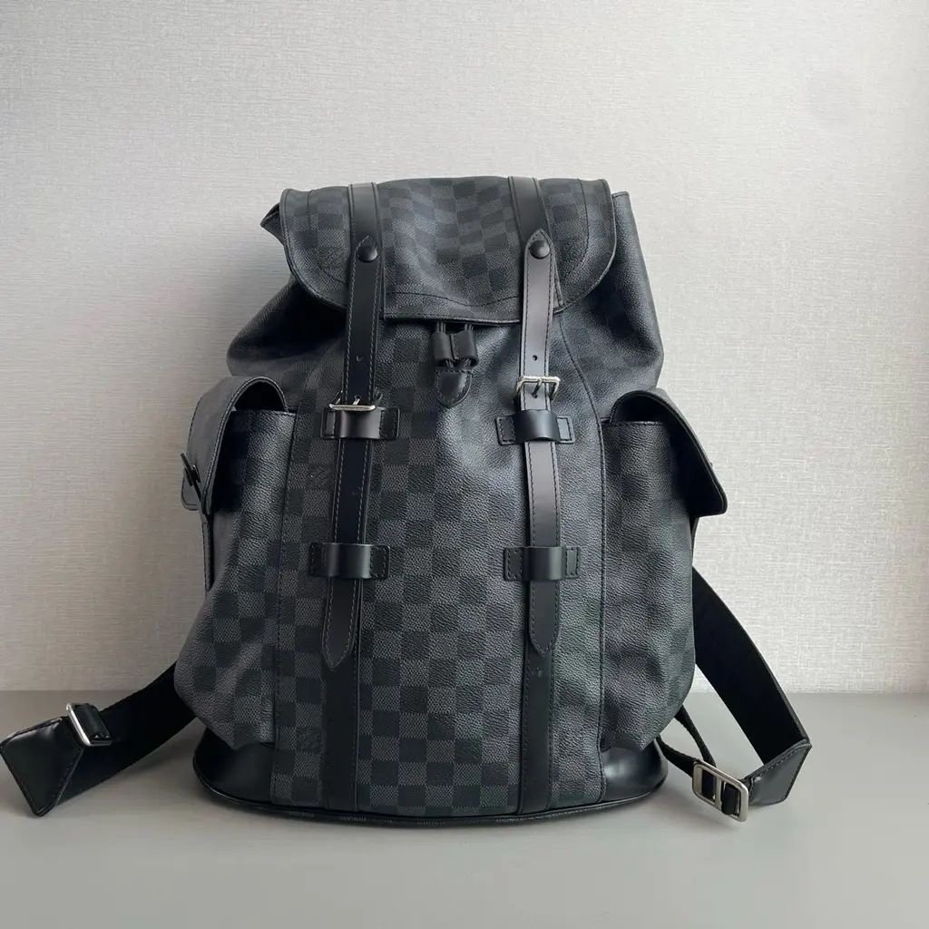 Louis Vuitton Christopher Black Coated Canvas Damier Backpack - Image 7