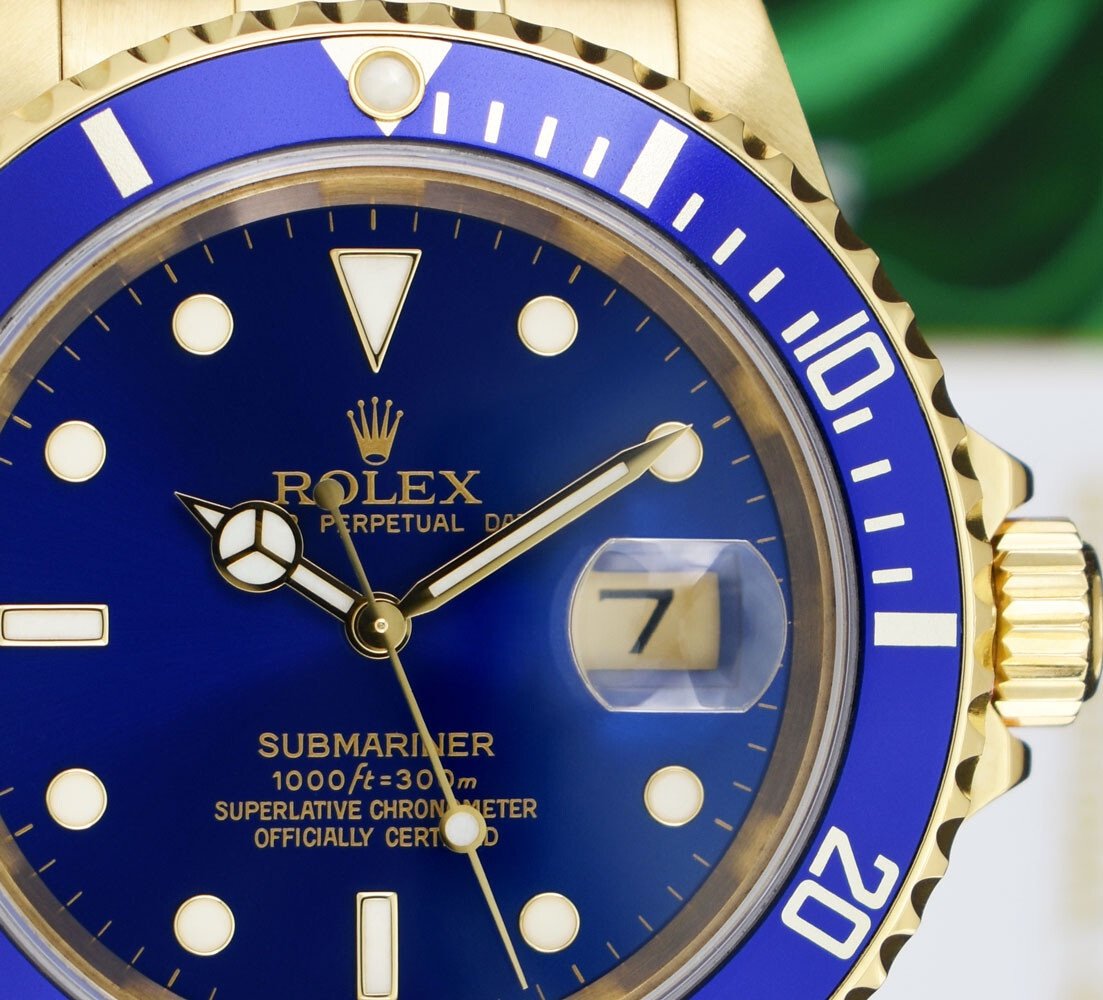 ROLEX - 40mm 18kt Gold Submariner Blue Dial 16618 - SANT BLANC - Image 2
