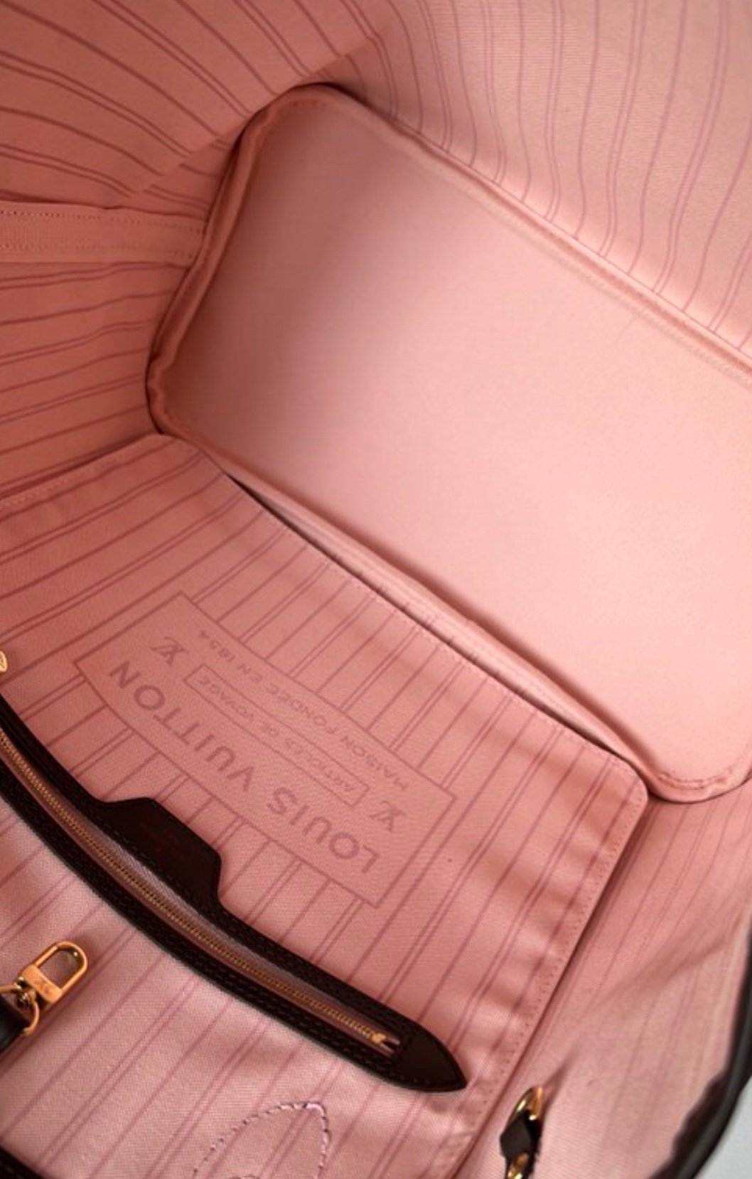 Louis Vuitton Neverfull MM Damier Ebene Rose Ballerine - Image 6