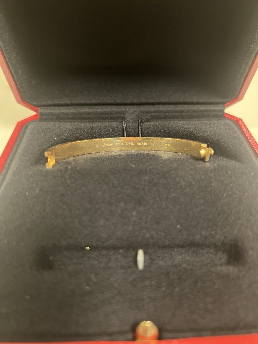 Cartier LOVE bracelet, classic model - Size 17 - Comes in original box w/receipt - Image 7