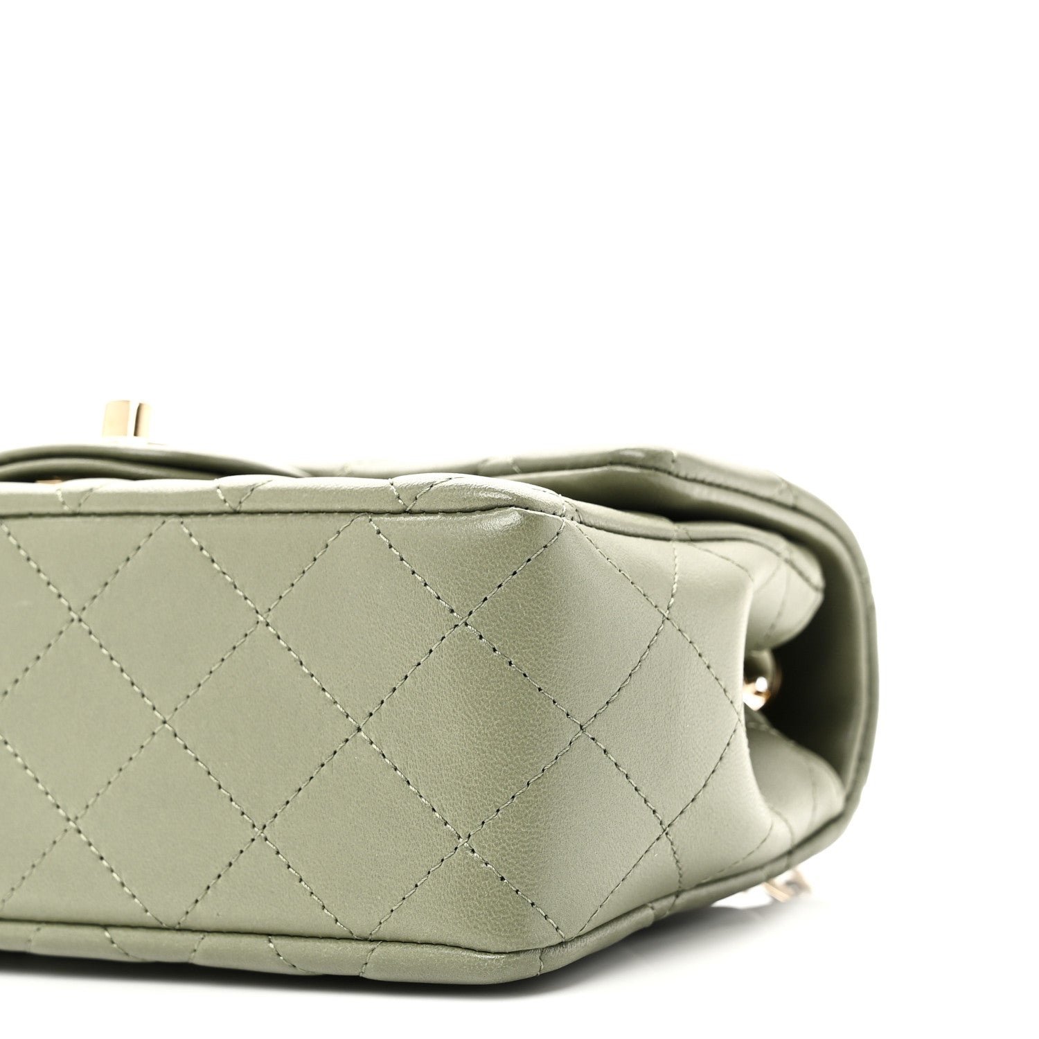 Chanel Lambskin Quilted Mini Rectangular Flap Green - Image 14