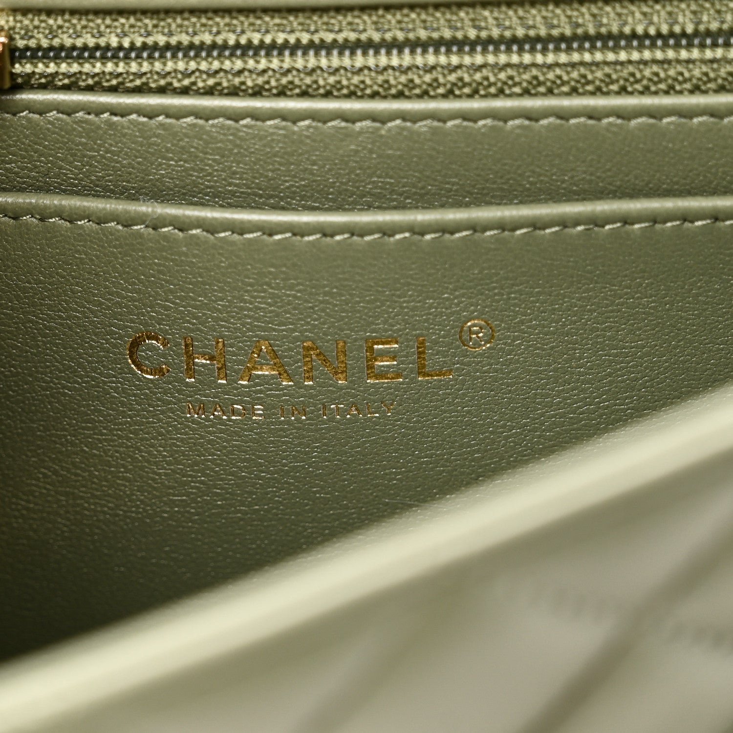 Chanel Lambskin Quilted Mini Rectangular Flap Green - Image 5