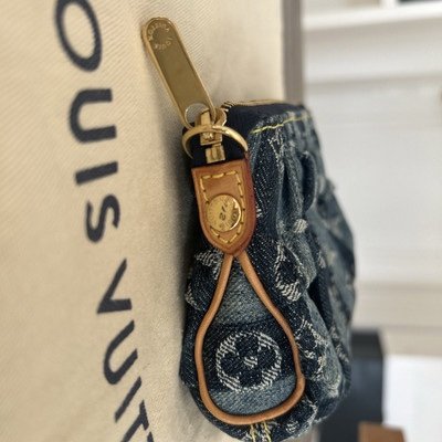 Louis Vuitton Denim Monogram Raye Trouser Pouch Blue With Dust bag - Image 8