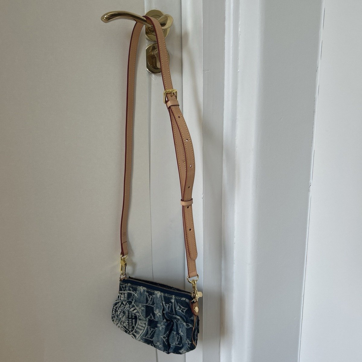 Louis Vuitton Denim Monogram Raye Trouser Pouch Blue With Dust bag - Image 5