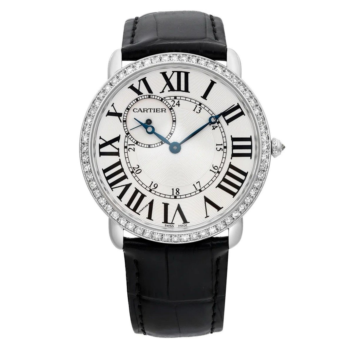 Cartier Ronde Louis 42mm 18K White Gold Diamond White Dial Men Watch WR007002 - Image 6