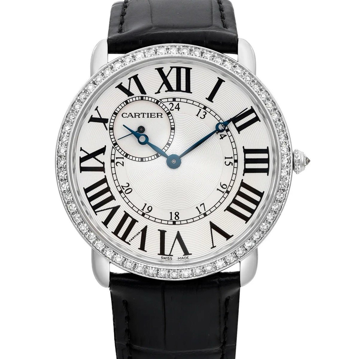Cartier Ronde Louis 42mm 18K White Gold Diamond White Dial Men Watch WR007002 - Image 5