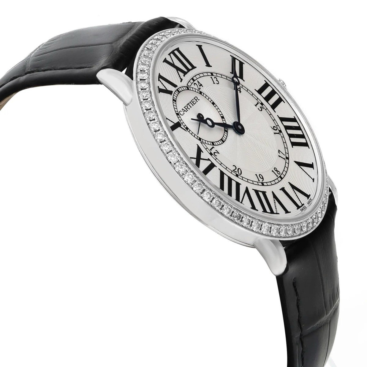 Cartier Ronde Louis 42mm 18K White Gold Diamond White Dial Men Watch WR007002 - Image 4