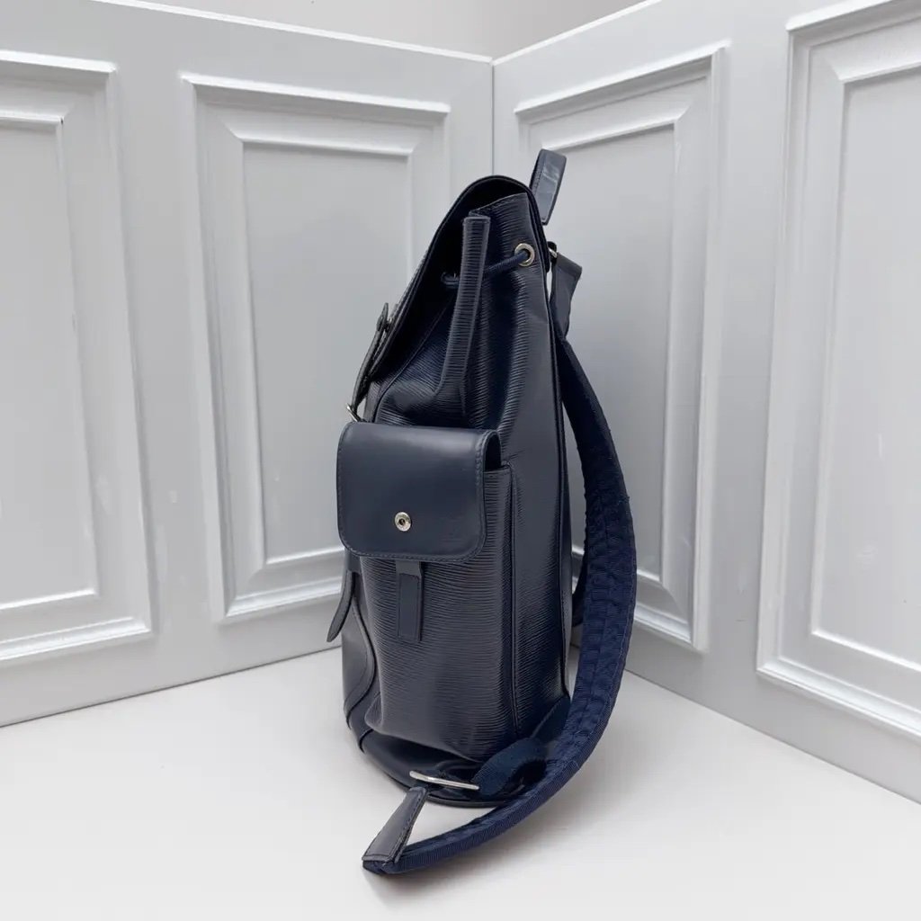 Louis Vuitton Navy Blue Epi Leather Backpack - Image 6