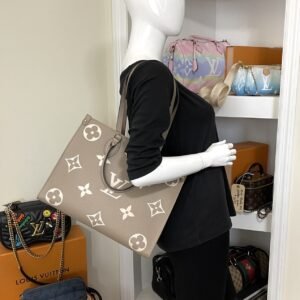 Louis Vuitton OnTheGo MM Monogram Empreinte Turtledove Cream