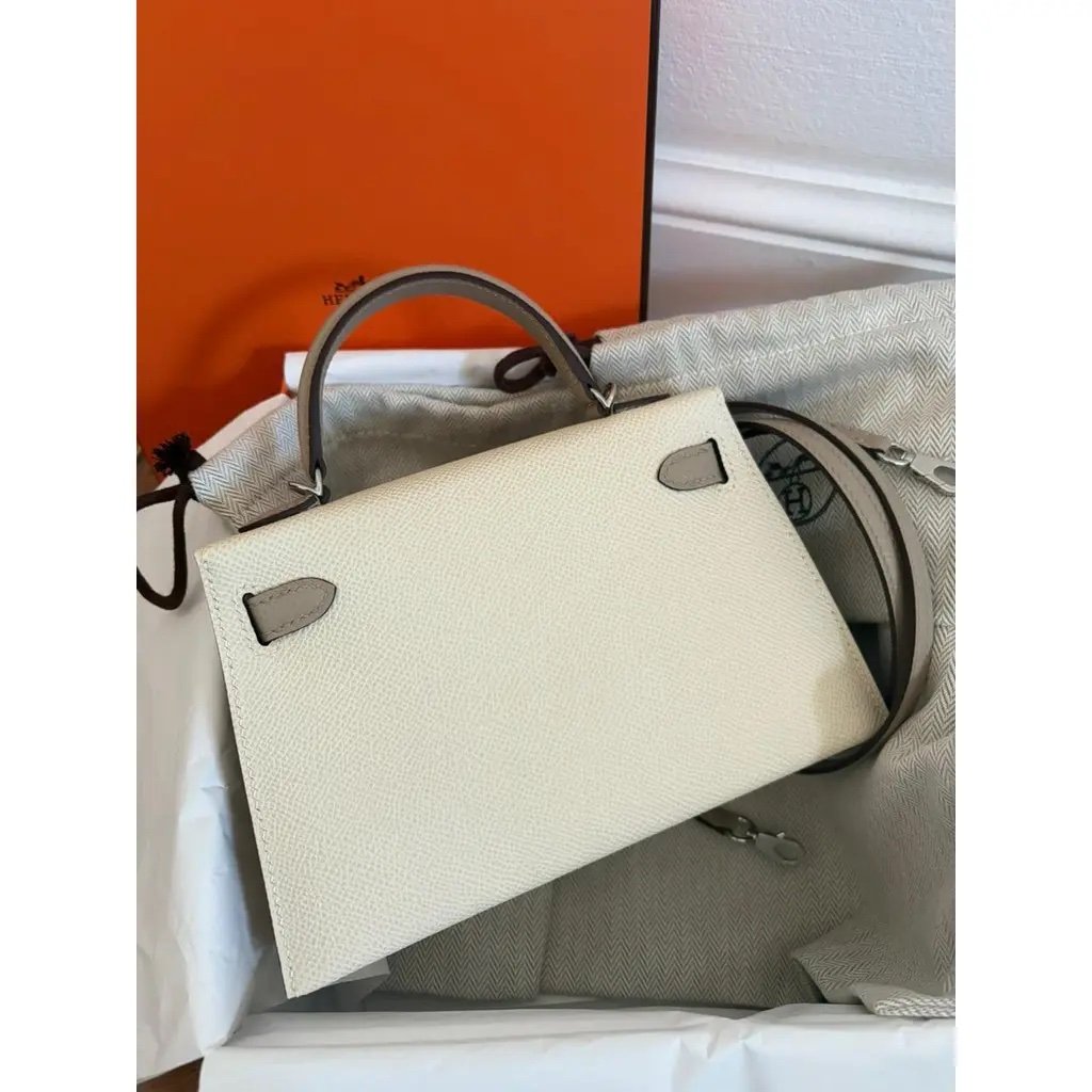 Hermes Kelly mini leather handbag - Image 8