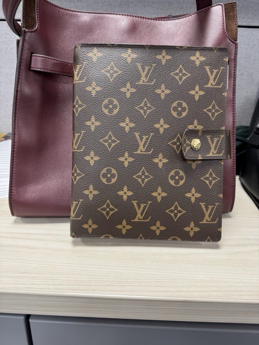 Louis Vuitton GM Large Ring Agenda Cover Monogram Brown Authentic w/ Dust Bag