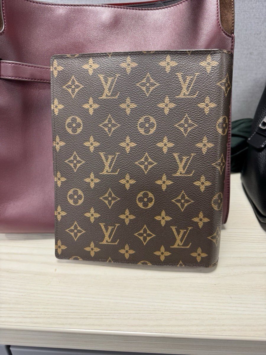 Louis Vuitton GM Large Ring Agenda Cover Monogram Brown Authentic w/ Dust Bag - Image 2