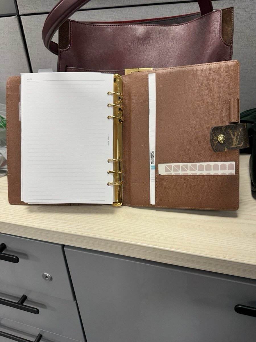 Louis Vuitton GM Large Ring Agenda Cover Monogram Brown Authentic w/ Dust Bag - Image 3