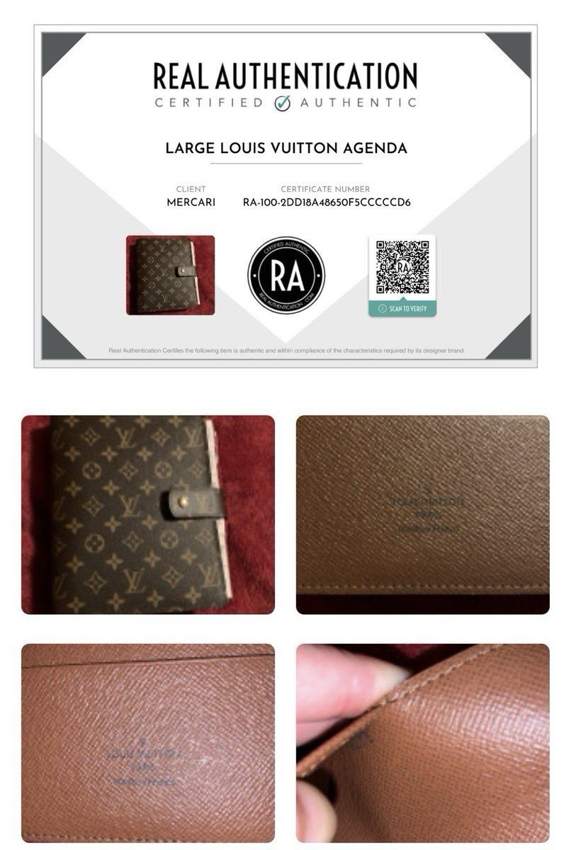 Louis Vuitton GM Large Ring Agenda Cover Monogram Brown Authentic w/ Dust Bag - Image 6