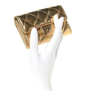 Chanel  Card Holder caviar light gold
