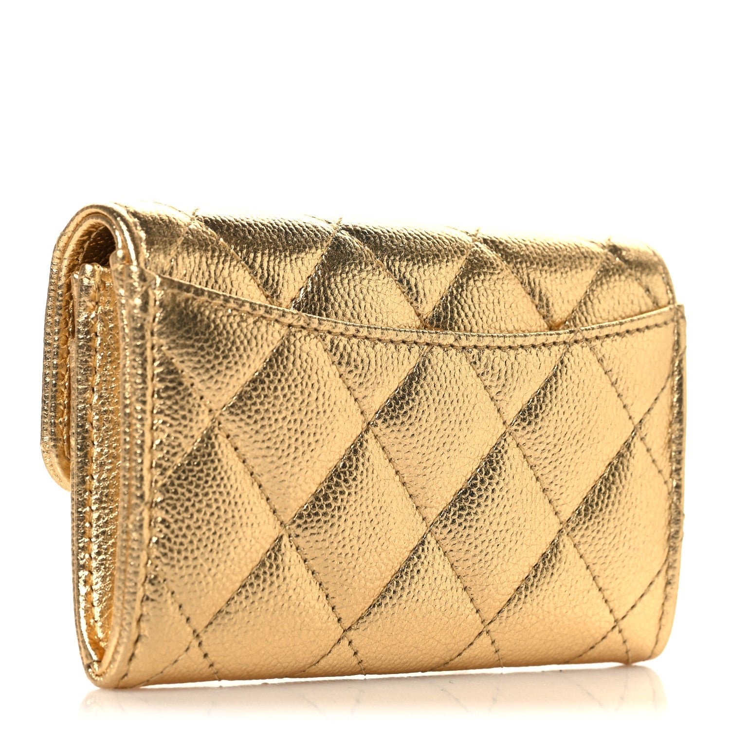 Chanel Card Holder caviar light gold - Image 2