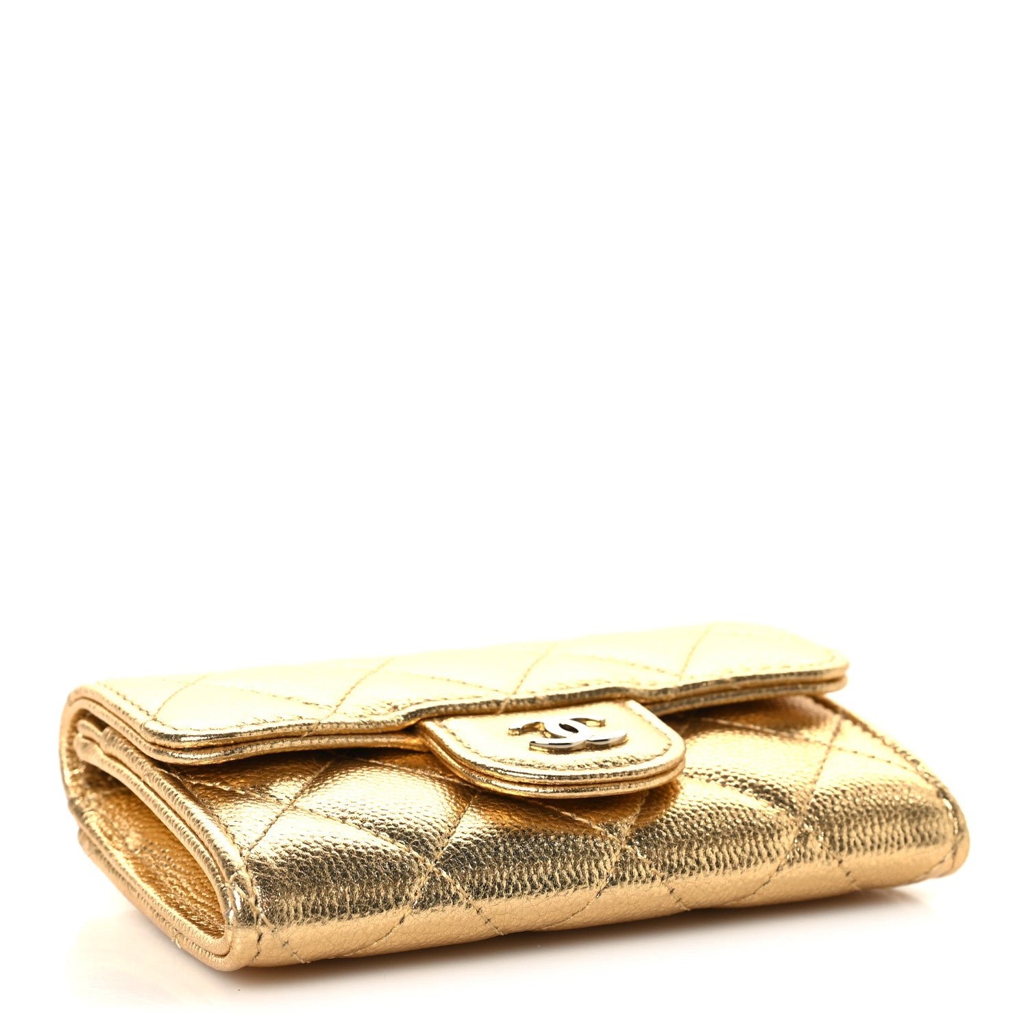 Chanel Card Holder caviar light gold - Image 4