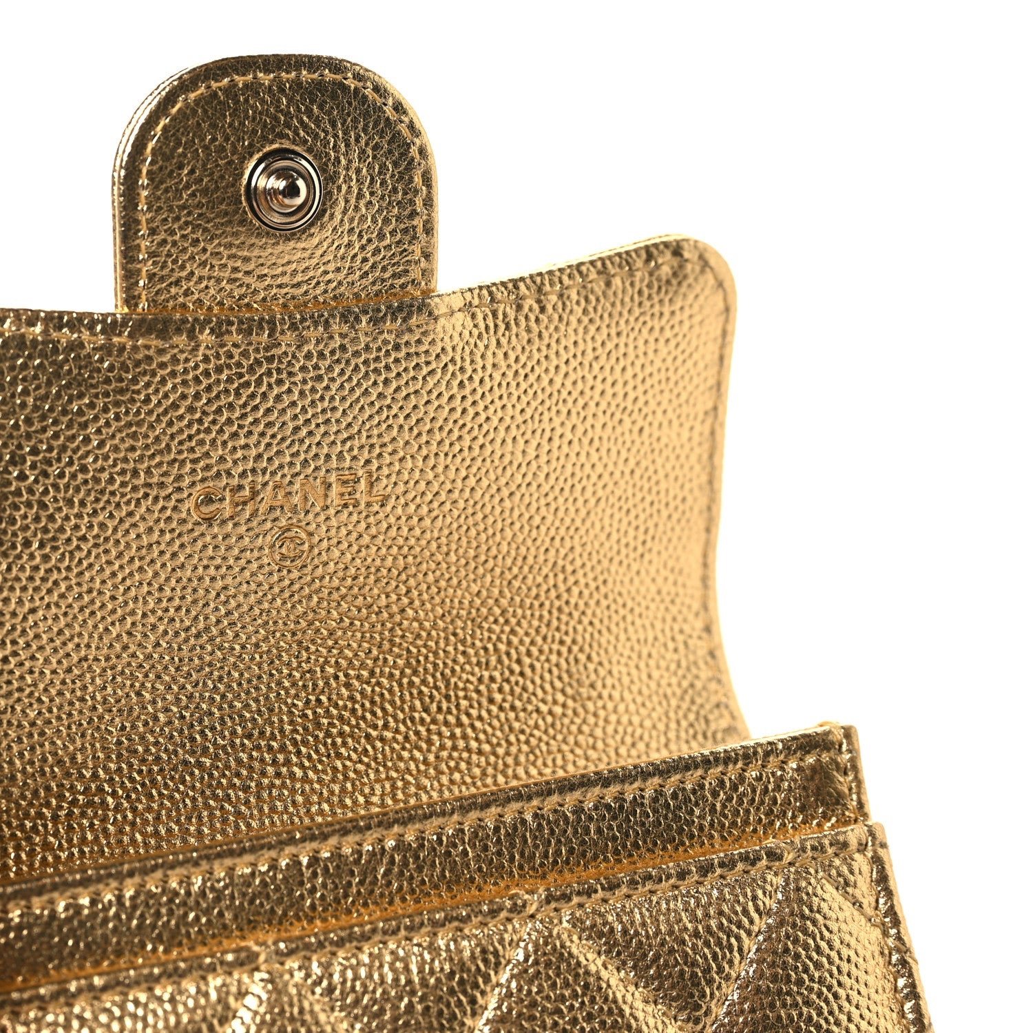 Chanel Card Holder caviar light gold - Image 3