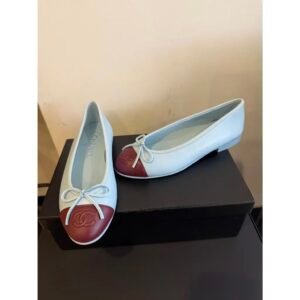CHANEL 26S MATTHIEU BLAZY'S BALLET FLATS BURGUNDY BLUE LAMBSKIN SIZE 40.5 - Image 10