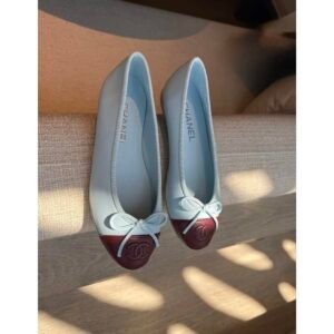 CHANEL 26S MATTHIEU BLAZY'S BALLET FLATS BURGUNDY BLUE LAMBSKIN SIZE 40.5