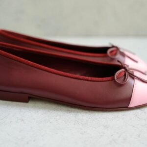 CHANEL 26S MATTHIEU BLAZY'S BALLET FLATS BURGUNDY PINK LAMBSKIN SIZE 39 - Image 8