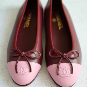 CHANEL 26S MATTHIEU BLAZY'S BALLET FLATS BURGUNDY PINK LAMBSKIN SIZE 39 - Image 9