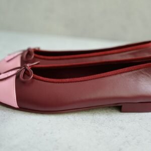 CHANEL 26S MATTHIEU BLAZY'S BALLET FLATS BURGUNDY PINK LAMBSKIN SIZE 39 - Image 6