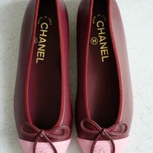 CHANEL 26S MATTHIEU BLAZY'S BALLET FLATS BURGUNDY PINK LAMBSKIN SIZE 39