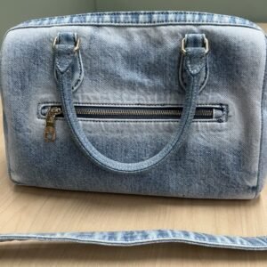 Coach CDY74 Loved Denim Rowan Crossbody Medium Satchel with yellow hangtag charm