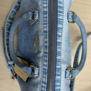 Coach CDY74 Loved Denim Rowan Crossbody Medium Satchel with yellow hangtag charm - Image 10