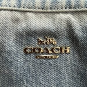 Alternative view of Coach CDY74 Loved Denim Rowan Crossbody Medium Satchel with yellow hangtag charm